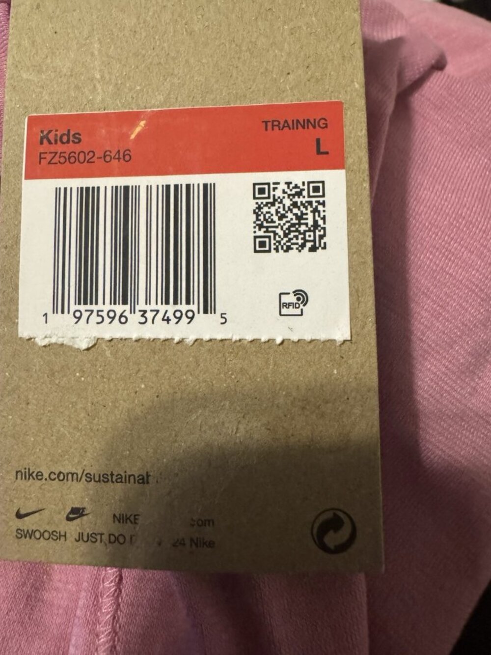 Nike Girl Sportswear Dri-Fit Boxy Essential T-Shirt Magenta Size Large - Picture 3 of 4